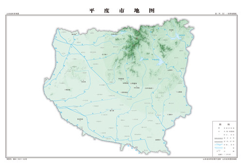 平度市地图地形地势水系河流行政区划湖泊交通旅游铁路山峰卫星村