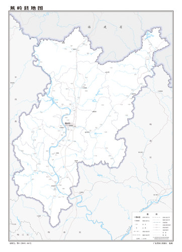 蕉岭县地图交通水系地形河流行政区划湖泊景区山峰铁路县乡村界线