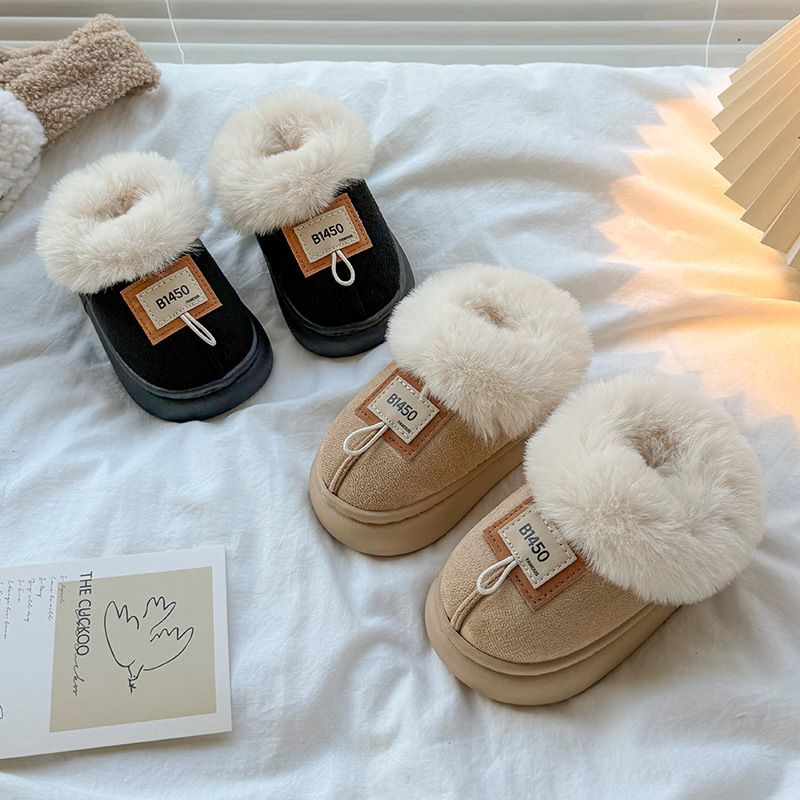 日本品质儿童棉拖鞋2025新款冬季男童包跟居家简约保暖防滑软底棉