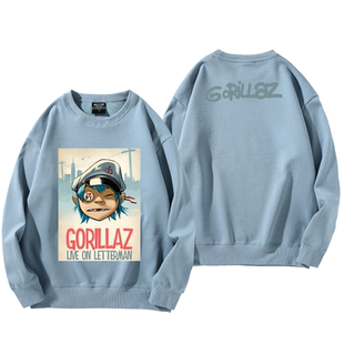 街头霸王Gorillaz乐队动漫卡通音乐周边联名圆领卫衣男青少年外套