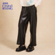 CHAU.RISING2025秋冬新款 休闲阔腿蛋白皮裤 个性 洲升 时髦显瘦裤 子
