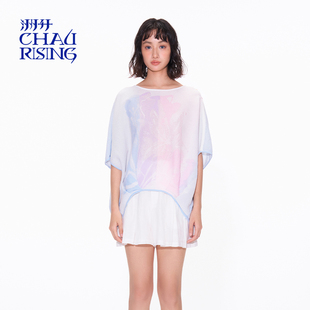 猫咪提花茧型针织套头短袖 新款 上衣女士 CHAU.RISING2025夏季 洲升