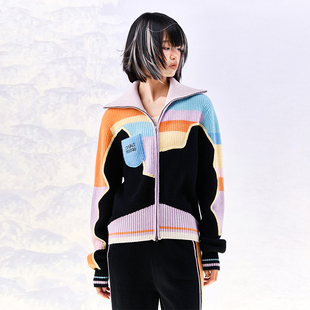 设计师原创 休闲外套秋冬新品 洲升 CHAU.RISING休闲羊绒女拉链修身