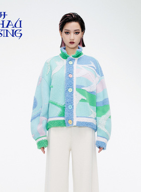 洲升/CHAU.RISING多巴胺毛衣上衣针织女羊毛外套大秋冬新款设计师