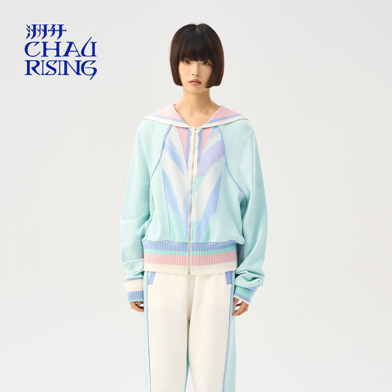 CHAU.RISING彩色羊毛拼接外套