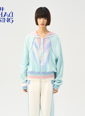 洲升/CHAU.RISING春夏新款设计师多巴胺女卫衣休闲羊毛外套上衣