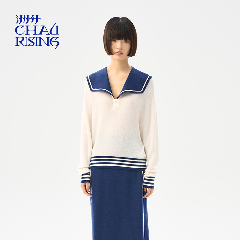 CHAU.RISING/洲升24春夏新款女装别致套头针织衫卫衣服饰奶羊毛衫-封面