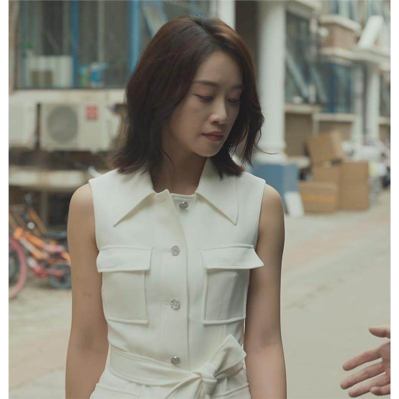 欧洲玫瑰的故事蓝盈莹关芝芝同款韩版白色无袖连衣裙高端气质裙子