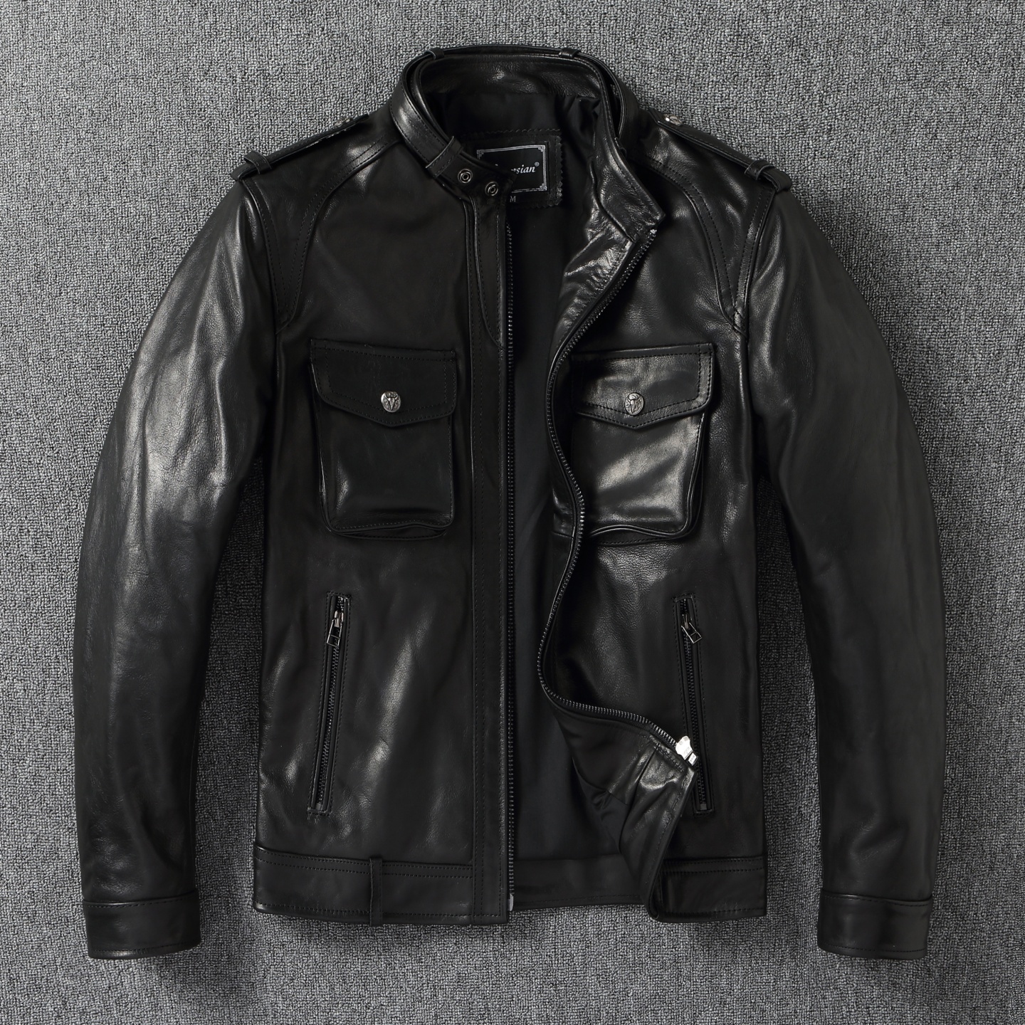 明星同款植鞣哪吒短款头层牛皮