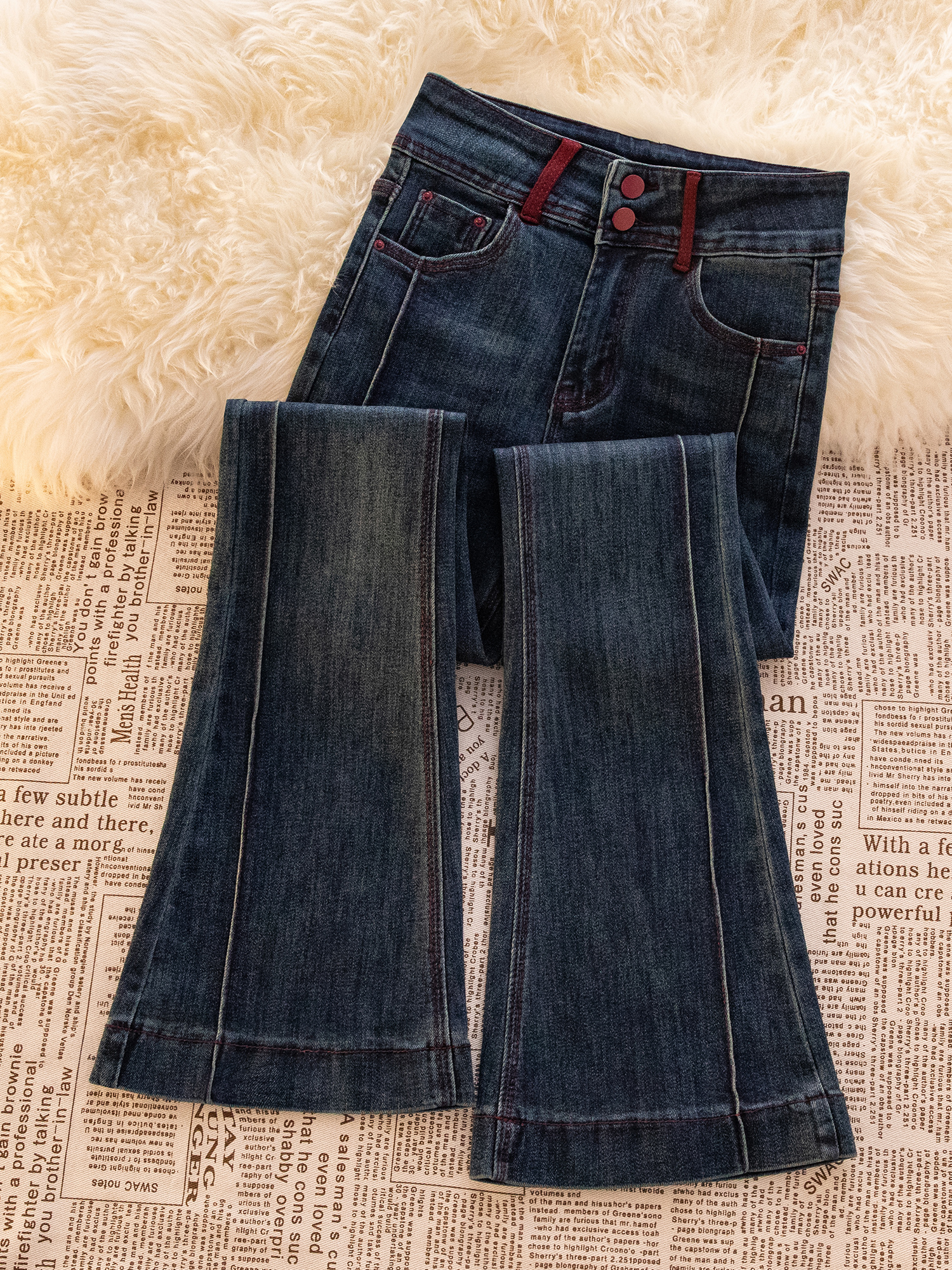 专为女性设计的靴型牛仔裤2025春季和秋季新款腹部控制修身看起来