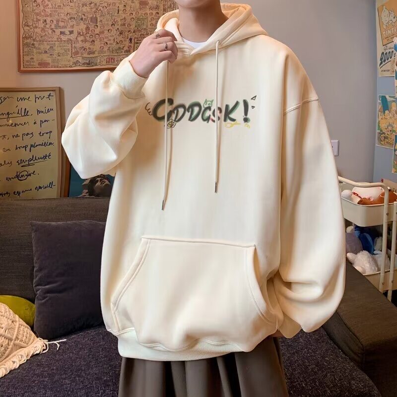 独特别致恐龙印花连帽卫衣女春季bf潮懒风宽松大码情侣装外套韩版