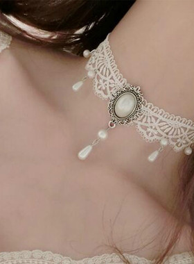 White Black Lace Choker Necklace Women Chocker tattoo choker