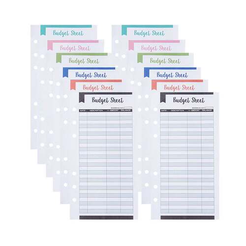 A6 Budget Sheets envelopes Expense money planner organizer