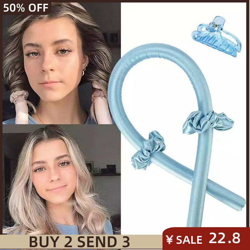 Heatless Curling Rod Headband No Heat Curls Ribbon Hair Roll