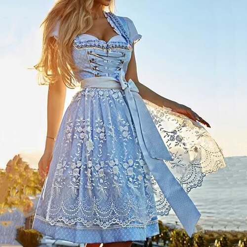Carnival Party Bavarian Dress Oktoberfest Costume Dirndl