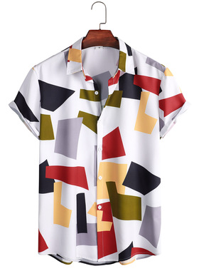 2022 Summer Men's Casual Hawaiian Shirt Top Shirts 印花