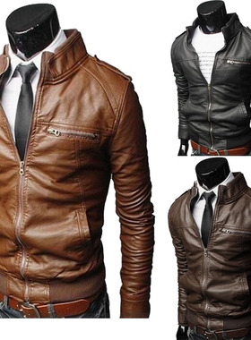 男士大码皮衣夹克外套秋冬季2022men winter leahter jacket coa