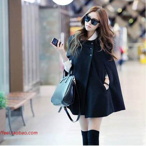 斗篷毛呢外套女2022autumn winter women cloak coat lady jacket