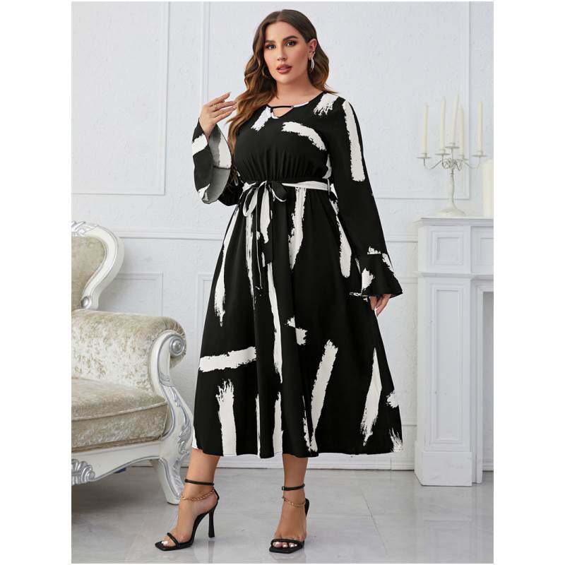 XL-4XL women dresses plus size ladies skirt春秋大码欧美女裙