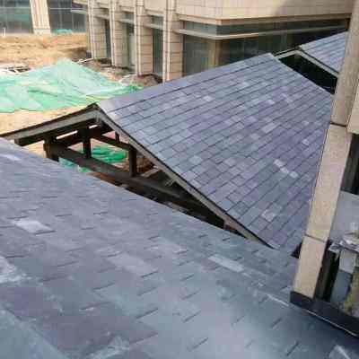 天然青石板岩石片别墅楼面青砖防水亭院仿古页岩瓦屋顶隔热石板瓦