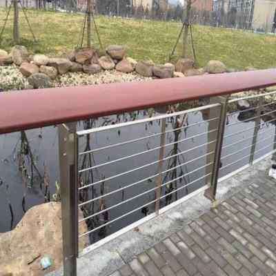 304不锈钢钢丝绳栏杆 木栈河道景区公园钢丝绳缆索安全护栏杆宁波