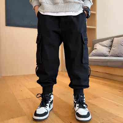 男童裤子工装裤春秋款潮酷帅气时髦早秋装2022新款儿童休闲裤炸街