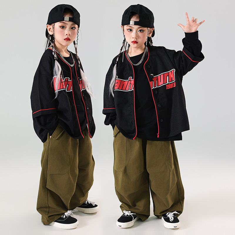 乐咪酷男女童美式嘻哈街舞演出服