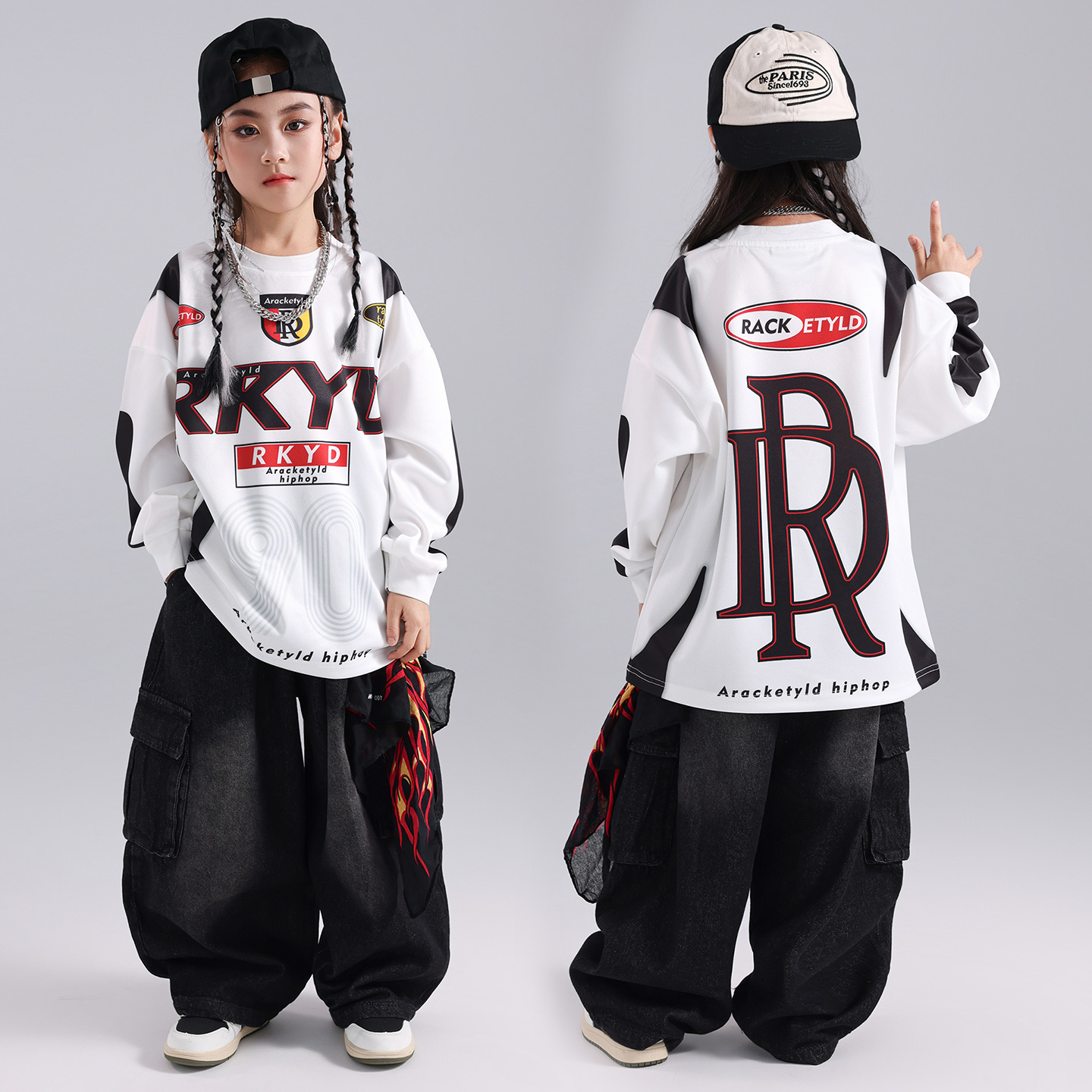 女童hiphop街舞童装潮牌套装