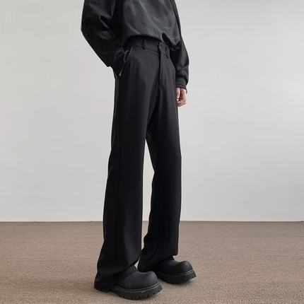 2025春夏季新款国潮原创小众皱褶设计感西裤男女同款垂感休闲裤子