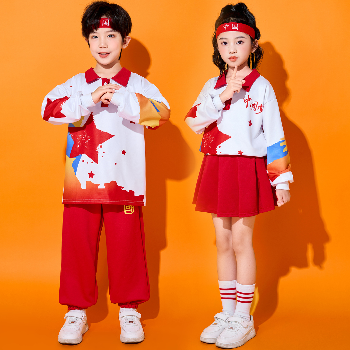 儿童啦啦操演出服中小学生运动会服装幼儿园元旦合唱舞蹈表演服装