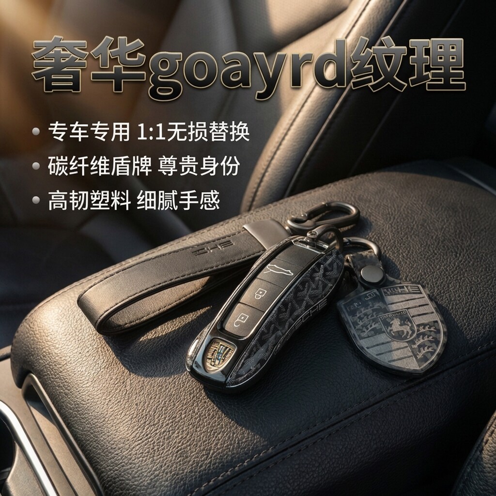 适用于保时捷钥匙壳狗牙卡宴macan718panamera911Taycan替换壳