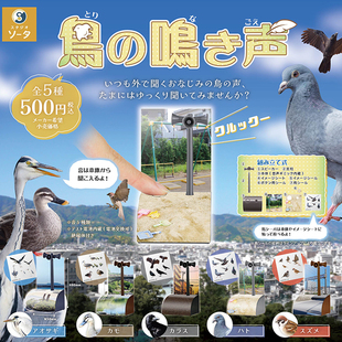 现货日本SO-TA鸟鸣声摆件 乌鸦苍鹫小鸟发声小喇叭玩具扭蛋