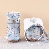 婴儿鞋 保暖防滑款 袜一体不掉跟冬女宝宝棉鞋 女宝高帮小月龄外出鞋