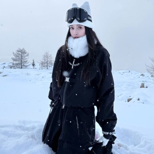 原创重工手工钉钻显高显瘦滑雪服