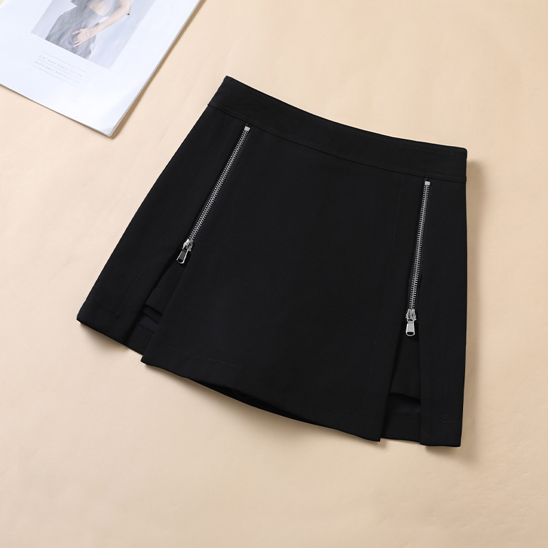 短裙A字时尚百搭双拉链