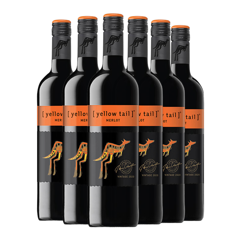 黄尾袋鼠世界系列梅洛红葡萄酒YellowTail加本力苏维翁智利洋酒