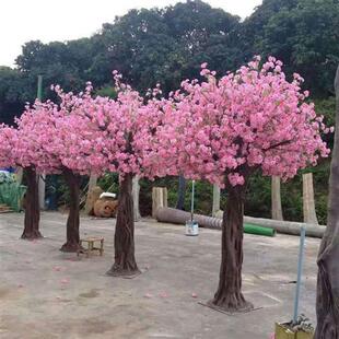 厂家直销仿真植物假樱花树人造玻璃钢樱花树室内外装 饰树