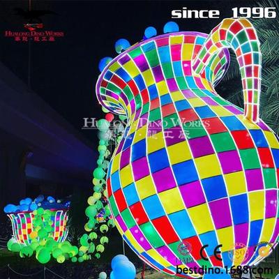 四川自贡南国灯城灯会制作厂家LED彩灯花灯宫灯灯组模型造型各异