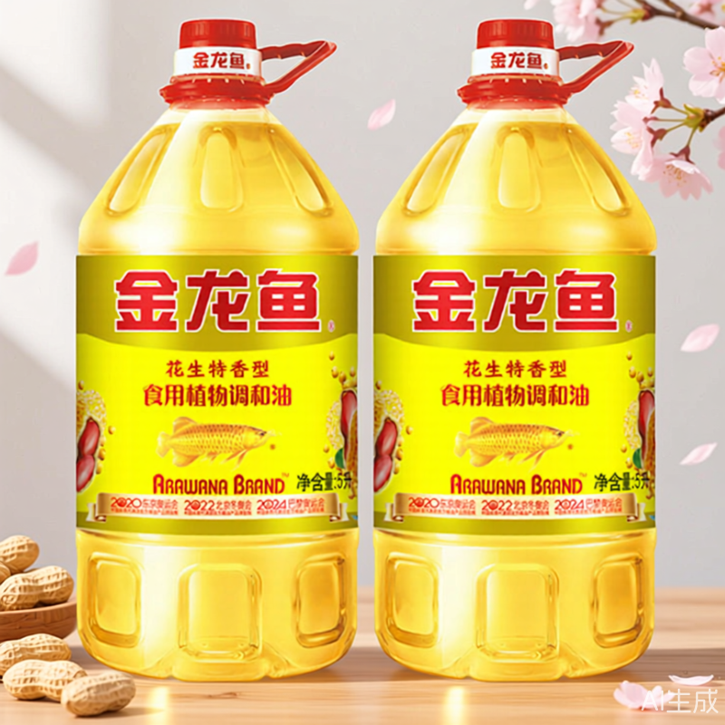 金龙鱼花生特香型食用植物调和油5L*2大桶装家商用炒菜食用色拉油,粮油调味/速食/干货/烘焙,调和油,淘宝优惠券,粉丝福利购,淘宝优惠卷