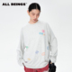 ALL T恤女 邮戳印花纯棉圆领灰色长袖 BEINGS25AW秋季 设计师新款