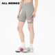 ALL 女 设计感撞色彩标浅灰骑行短裤 BEINGS2025SS夏季 新款