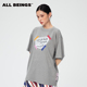 手写便签廓形印花圆领宽松短袖 ALL BEINGS25SS早春新款 纯棉T恤女