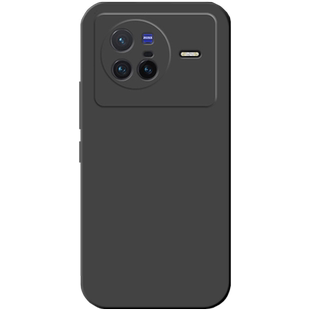 适用于vivox80手机壳液态硅胶VIVOX80Pro男女石墨黑个性简约直边纯色全包防摔新款×80por软壳男女潮保护套