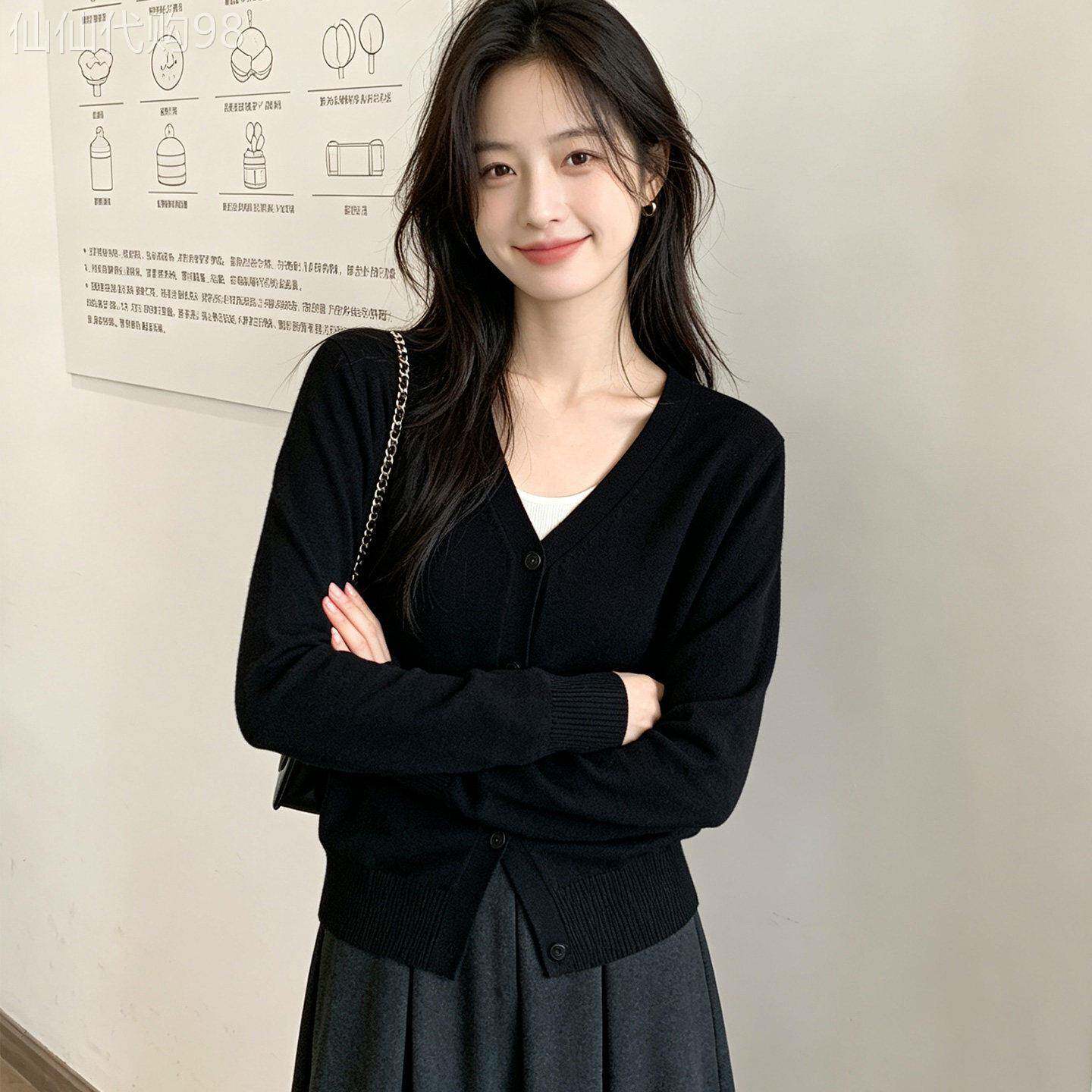 潮牌时尚休闲毛衣外套女2026春秋新款外搭薄款气质开衫针织衫上衣