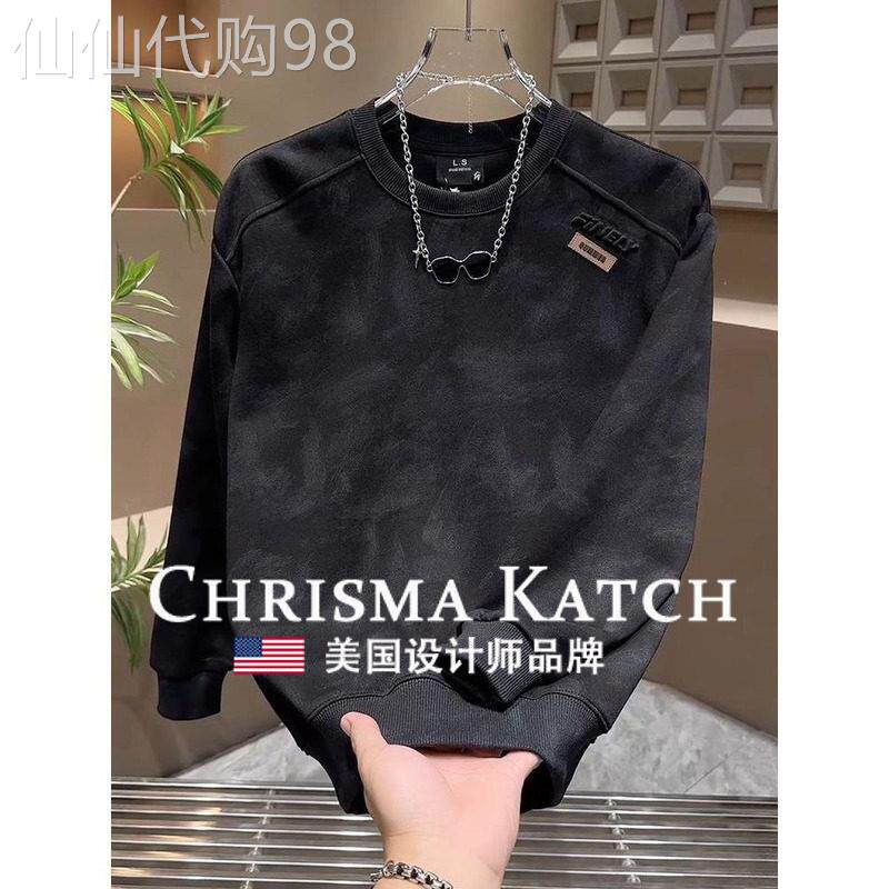 出口美国⭐Chrisma Katch~男款秋季扎染潮流帅气无帽圆领外穿男
