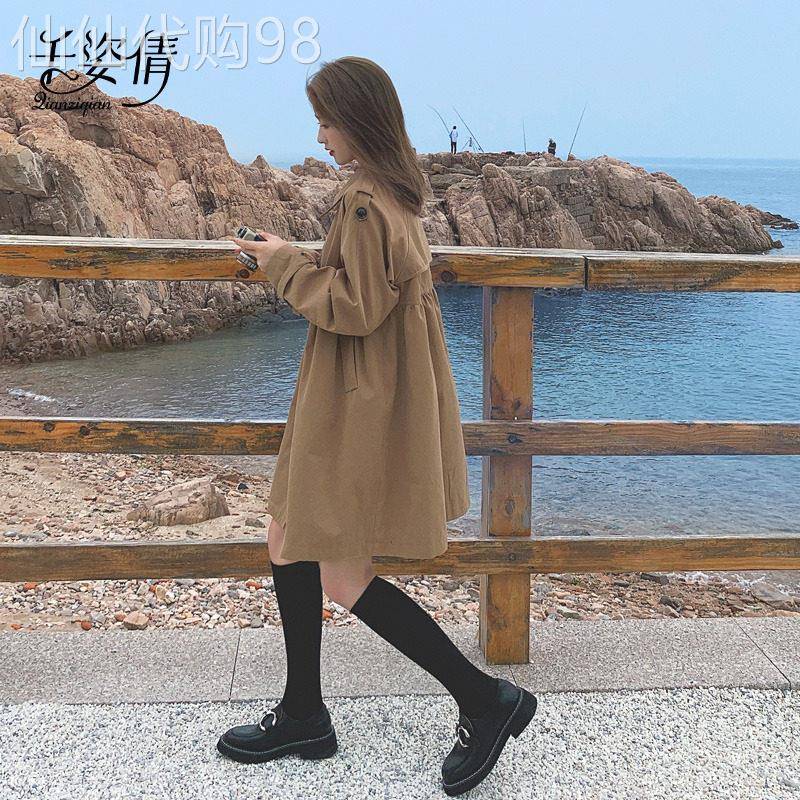 卡其色风衣女中长版2026春秋季新款法式双排扣韩版宽松小个子外套