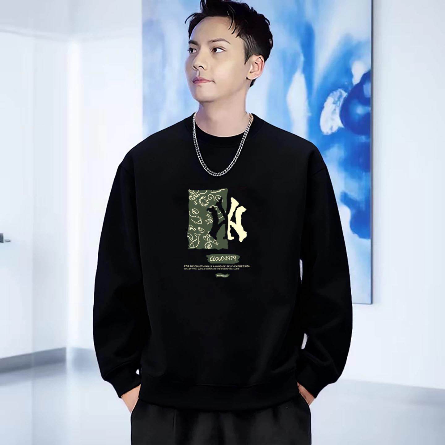 2025新款陈伟霆潮牌卫衣男款高品质纯棉秋冬加绒加厚外套上衣大码