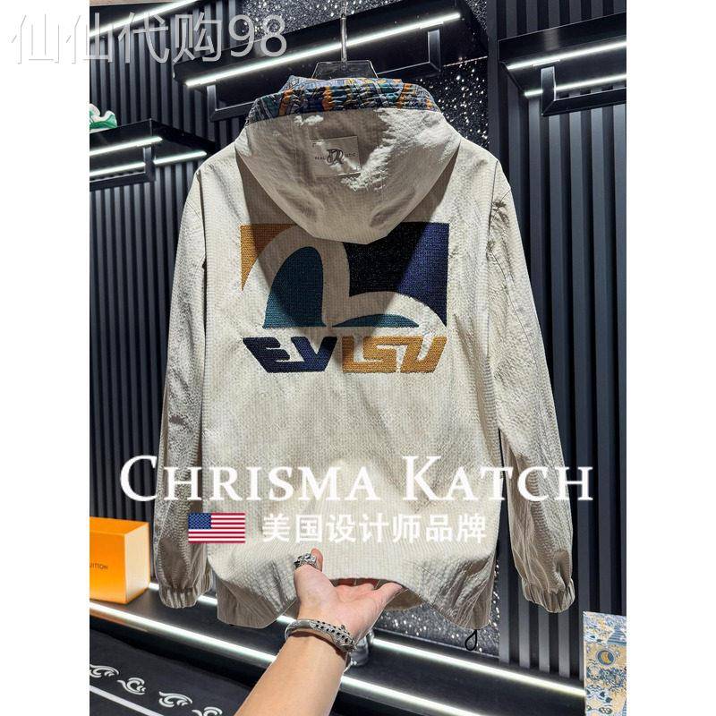 出口美国⭐Chrisma Katch~高端刺绣连帽外套2026新款薄款夹克