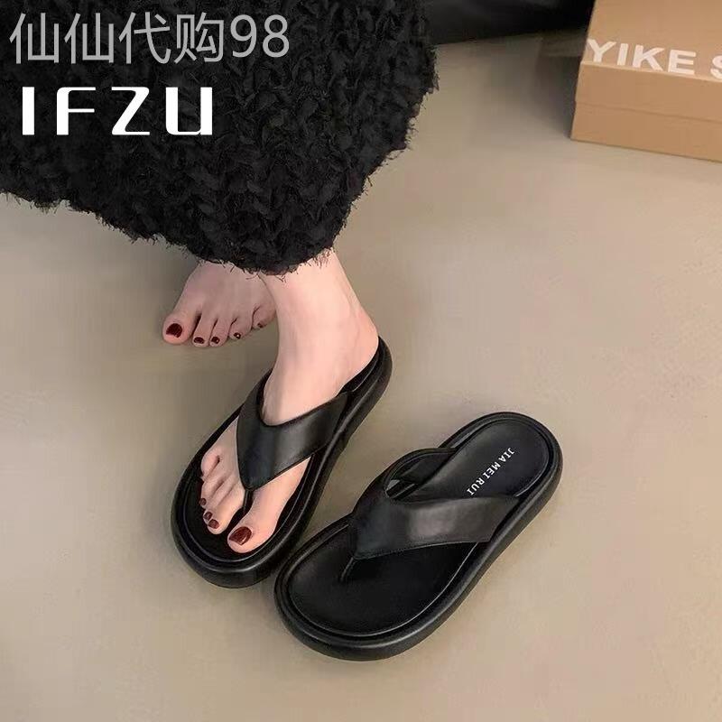 真皮人字拖女夏季2025新款防滑休闲 海边沙滩平底凉拖鞋夹趾拖鞋