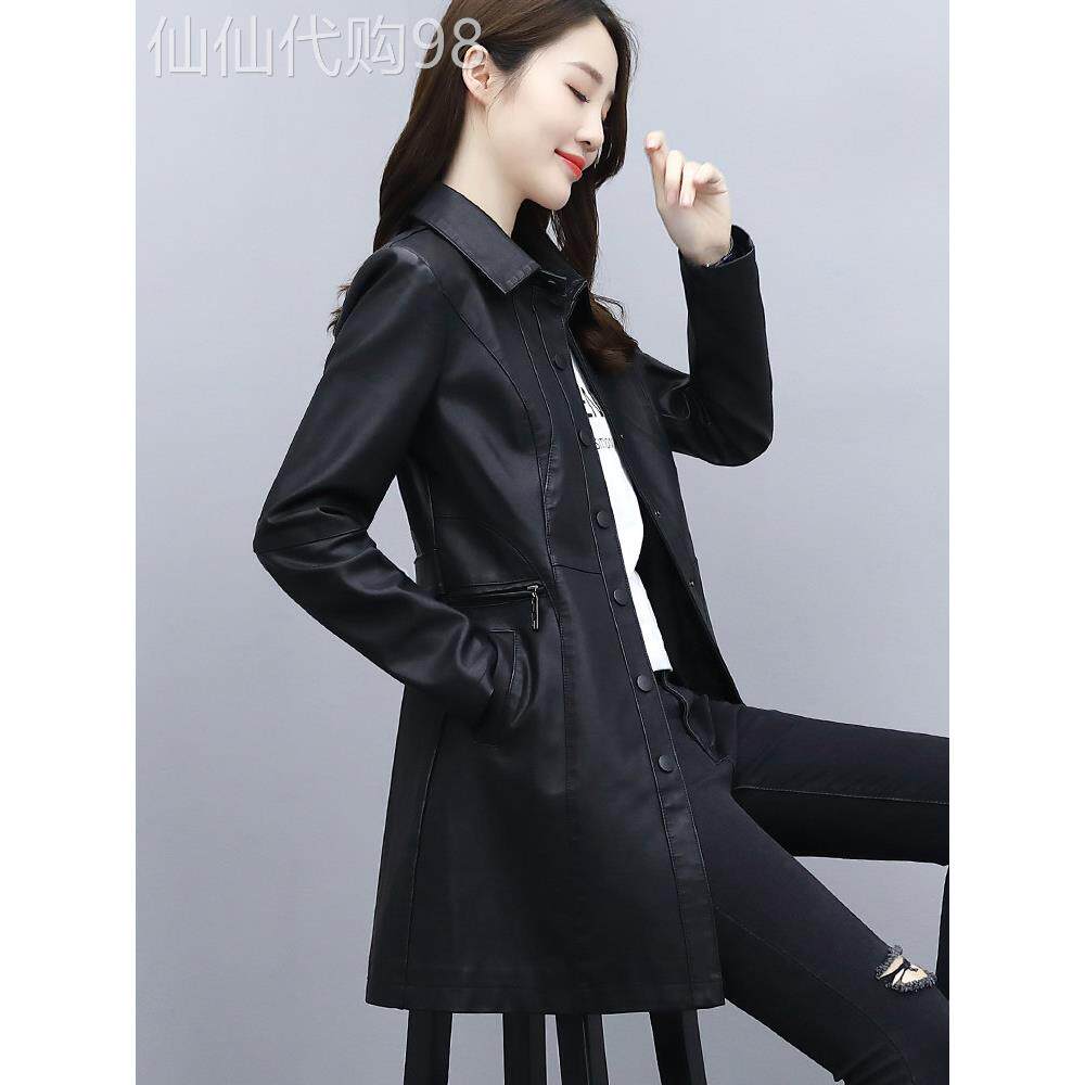 皮衣女2025年新款春秋韩版修身中长款时尚休闲黑色夹克机车外套潮
